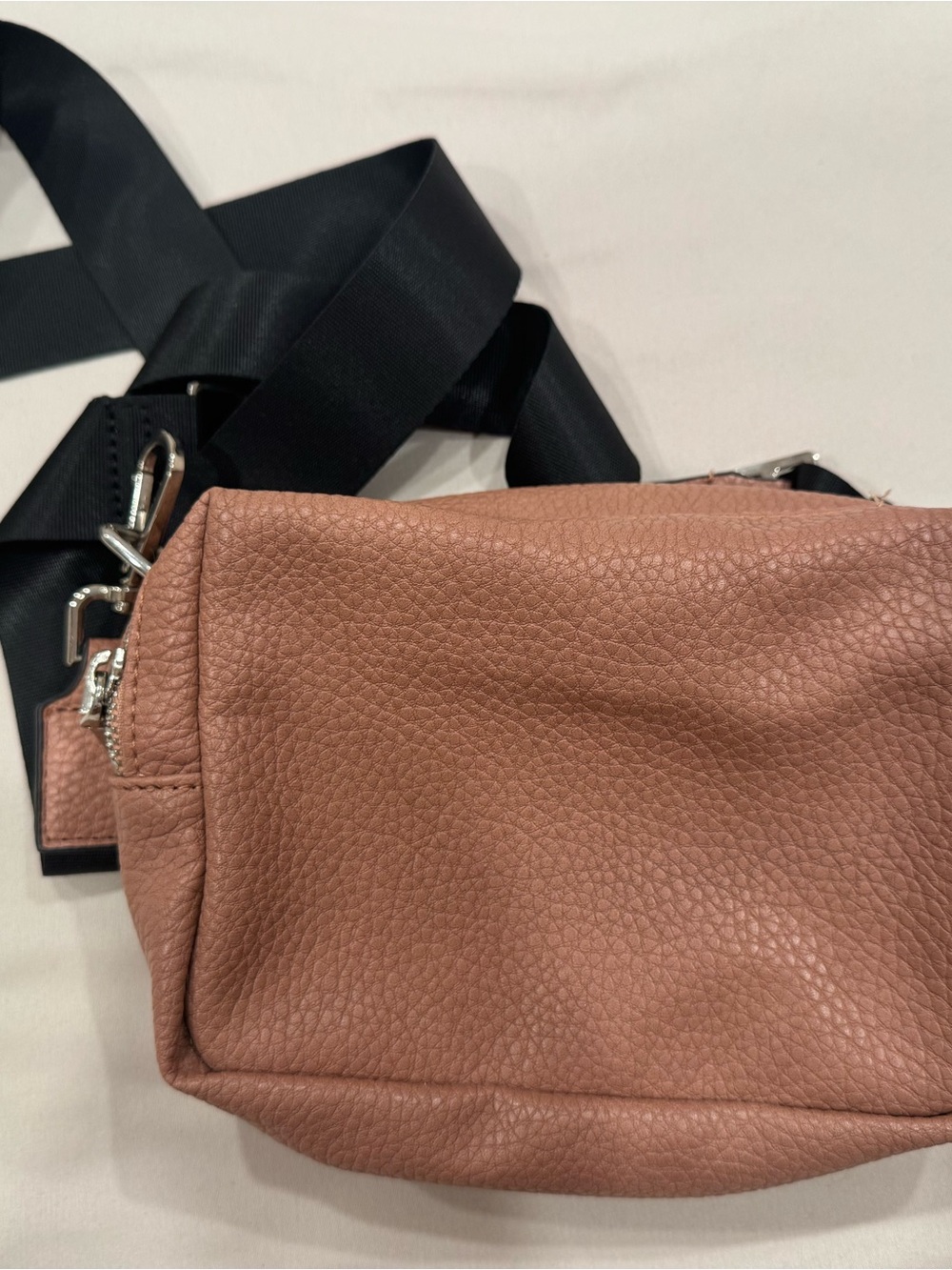 Simons Dusty Rose Pebbled Leather Crossbody Bag